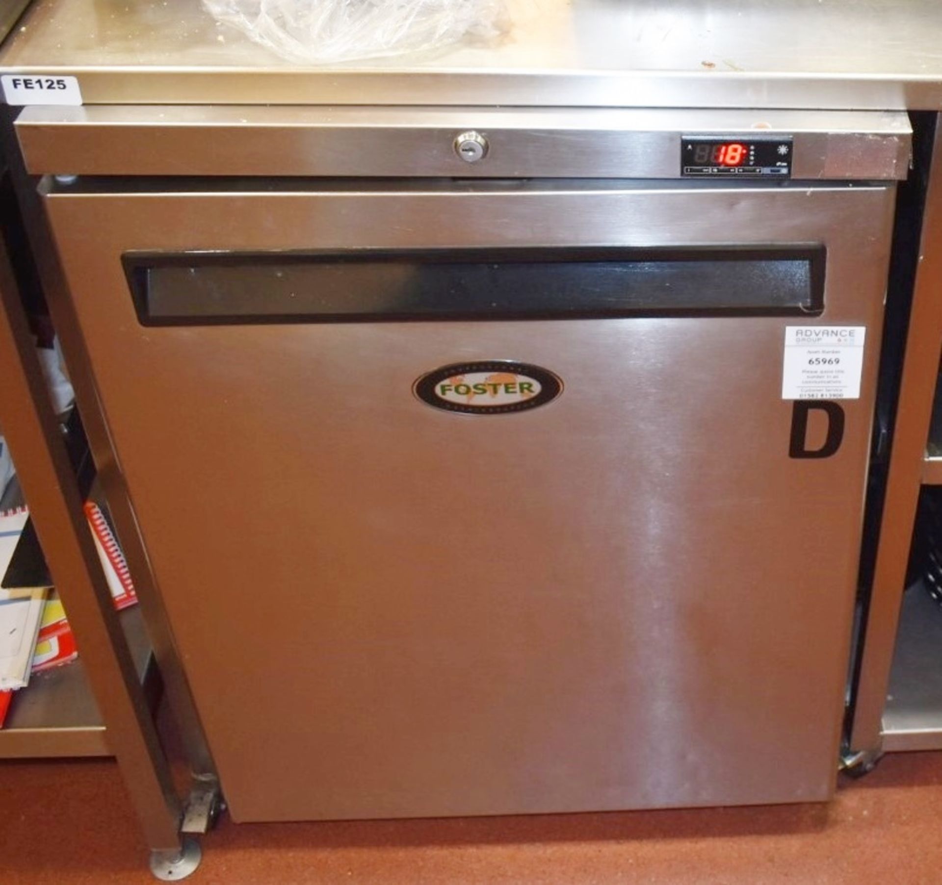 1 x Foster Undercounter Single Door Freezer With Stainless Steel Finish - Model LR150-A - H65 x