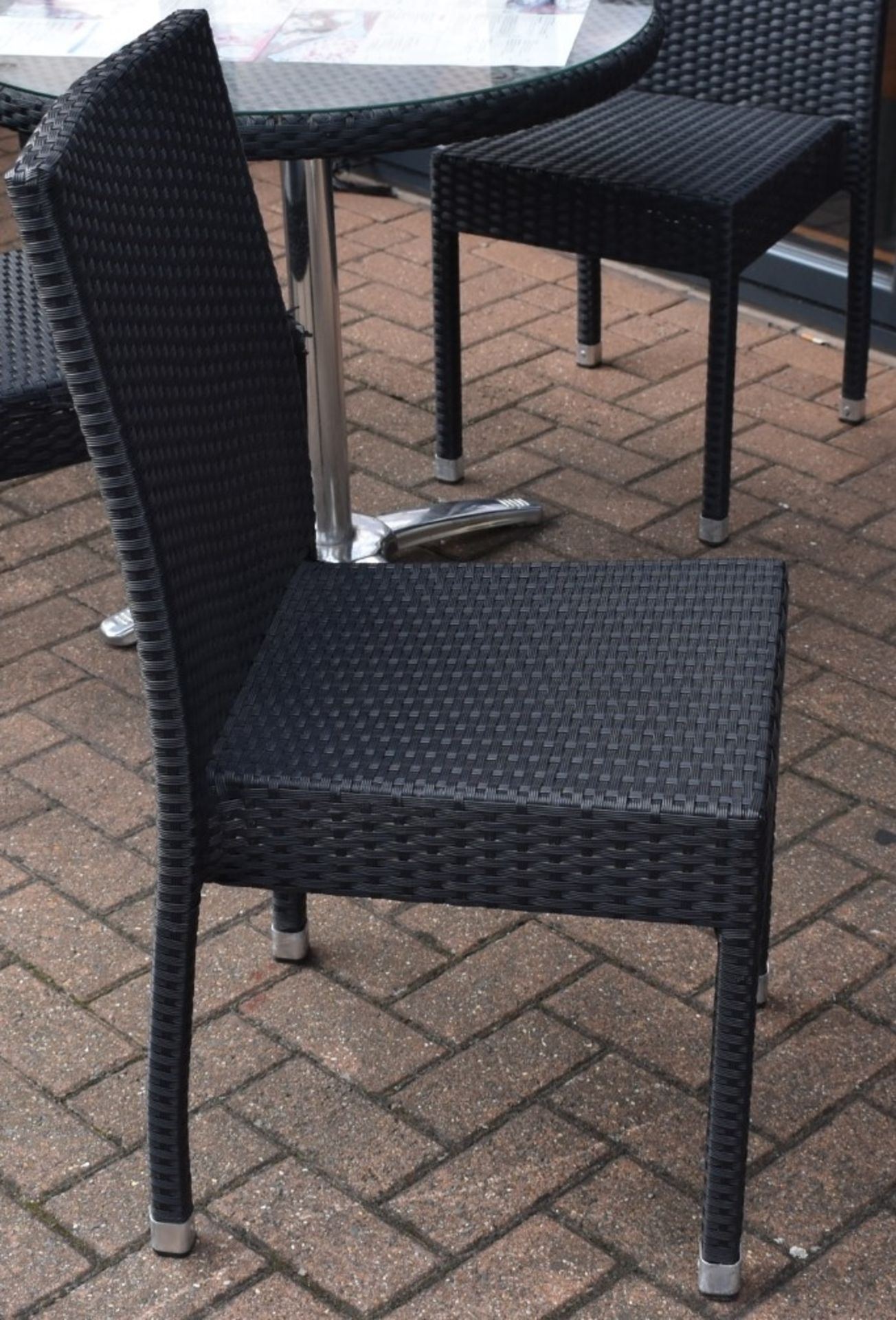1 x Rattan Garden Table and Chair Set - Includes 1 x Square Rattan Table With Chrome Base and - Image 7 of 8