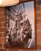 1 x Framed Picture Depicting Men on Car - Grease Lighting - Size 53 x 64 cms - From Italian American