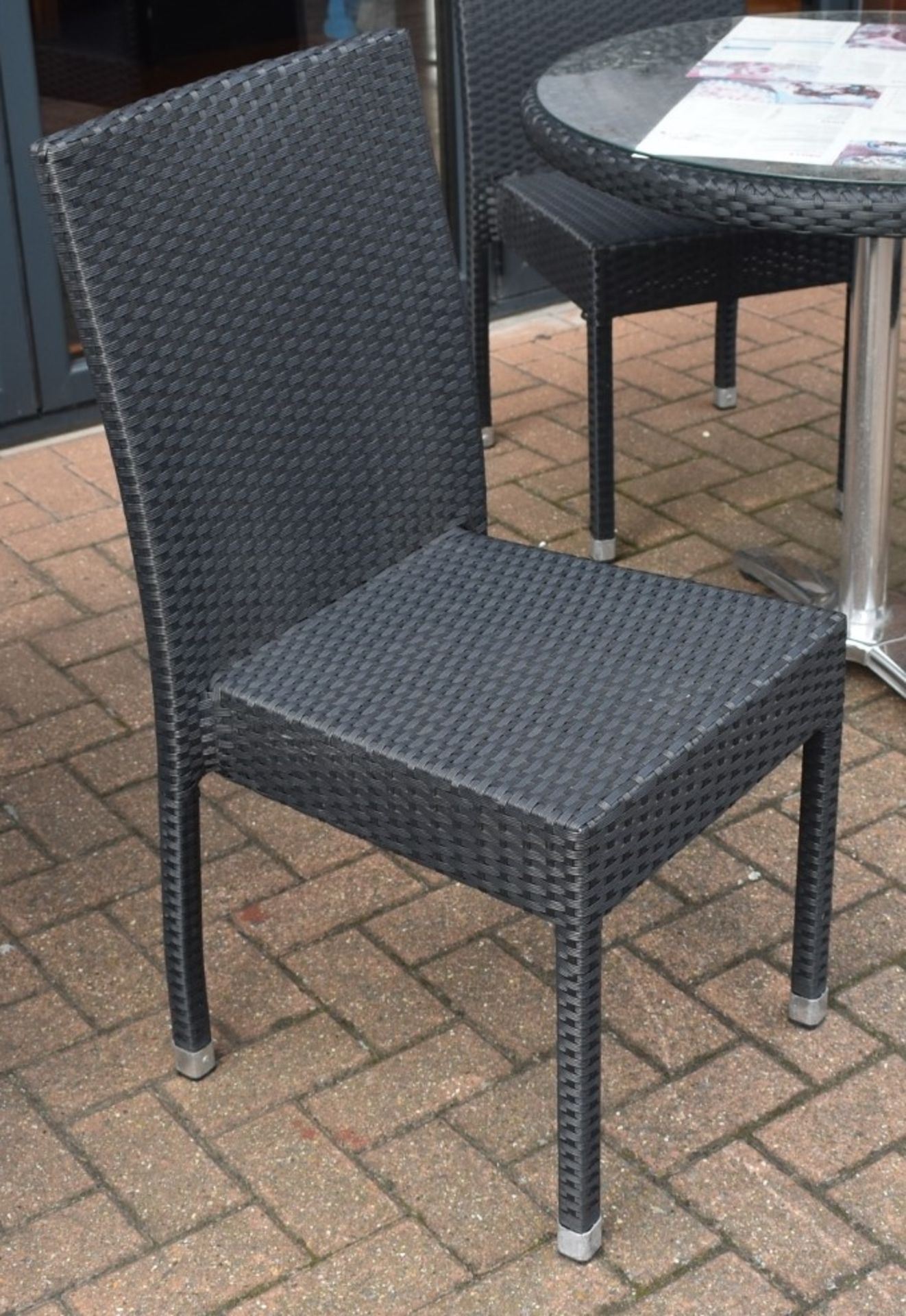 1 x Rattan Garden Table and Chair Set - Includes 1 x Square Rattan Table With Chrome Base and - Image 2 of 8