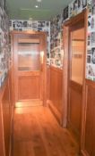 2 x Stunning Internal Wooden Doors - Features Ladies, Gentlemen Toilet Signs, Brass Push Plates,