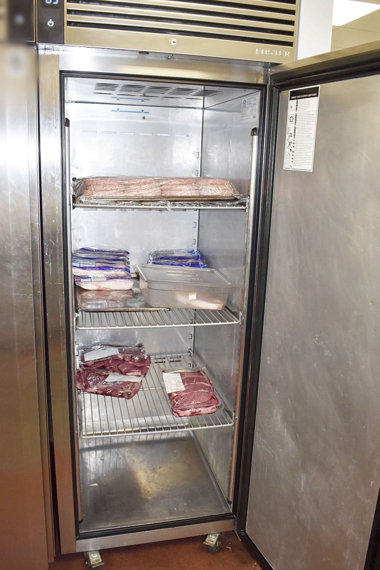 1 x Foster EcoPro G2 EP700M Single Door Upright Meat Fridge With Stainless Steel Finish - 600ltr - Image 3 of 4