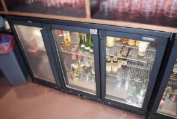 1 x Gamko Triple Door Backbar Bottle Cooler With Smoked Glass Privacy Door - Model MG2/315G - Ref