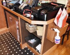 1 x Waiter / Waitress Service Station in Light Wood and Black Laminate - H90 x W165 x D78 cms -