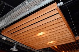 1 x Large Suspended Square Slatted Bespoke Ceiling Feature - 175 x 175 x 10 cms - Contemporary