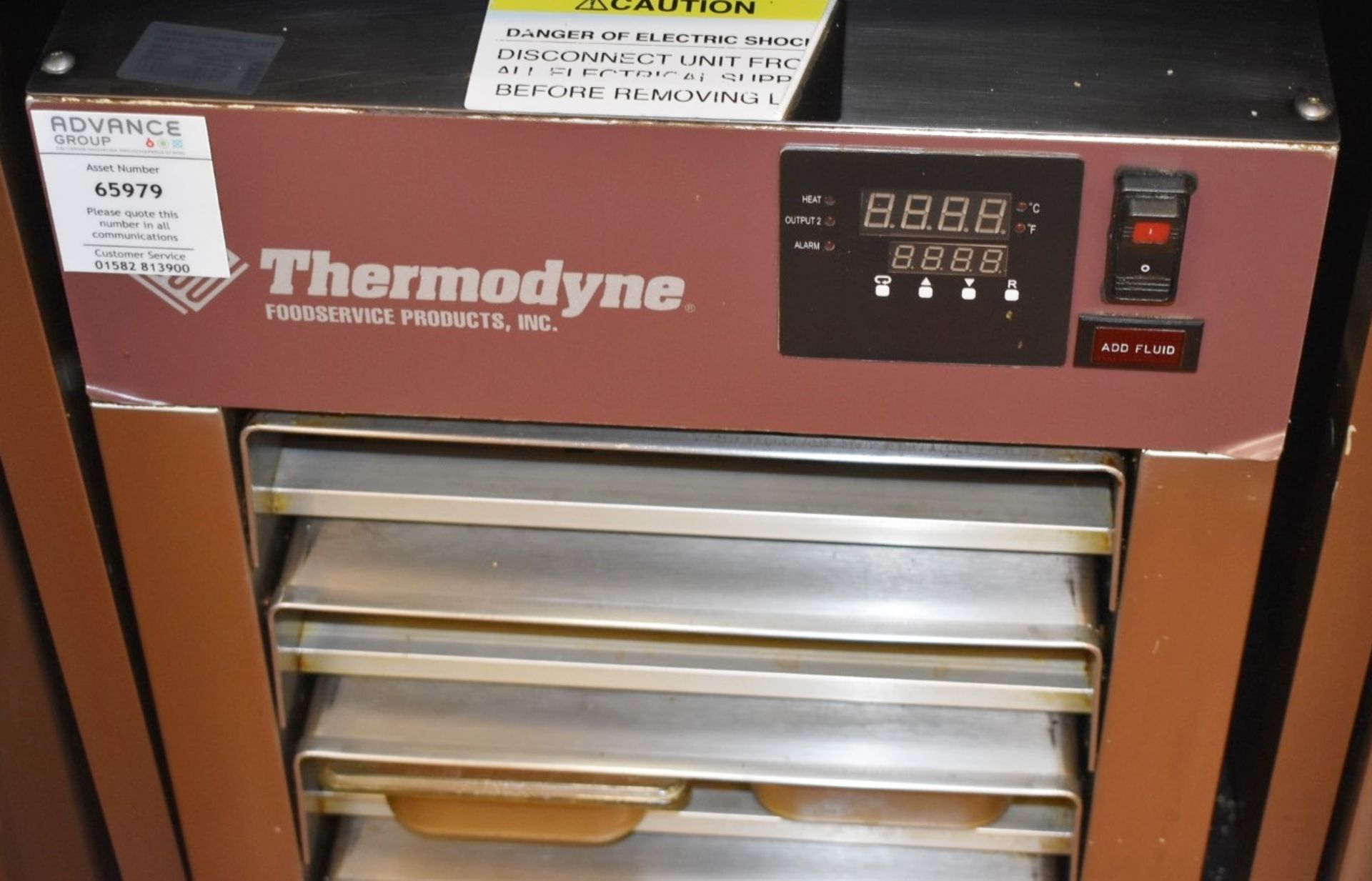 1 x Thermodyne Cook and Hold Food Warmer With Stainless Steel Prep Bench - H77 x W50 x D66 cms - Ref - Image 2 of 3