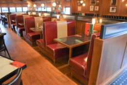 Large Collection of Restaurant Seating Booths and Tables With Retro 1950s American Diner Design -