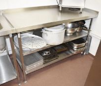 1 x Stainless Steel Prep Bench With Undershelves - H93 x W150 x D75 cms - Ref FE143 - CL499 -