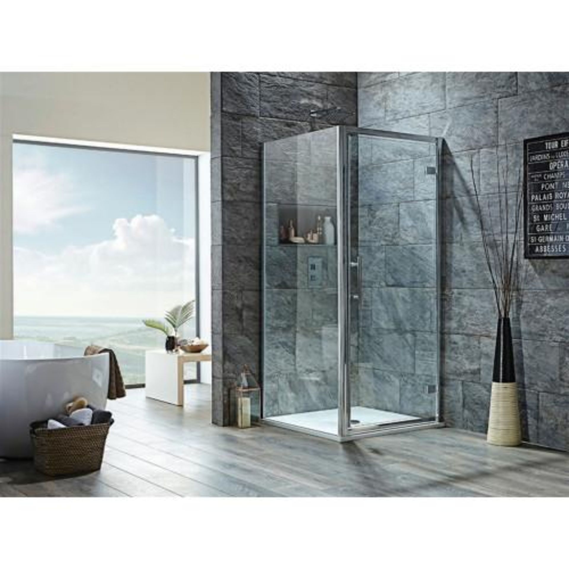 1 x Scudo S8 Hinged Door Shower Enclosure (700x1900) - New & Boxed Stock - Ref: SCUD700HD - CL406 -