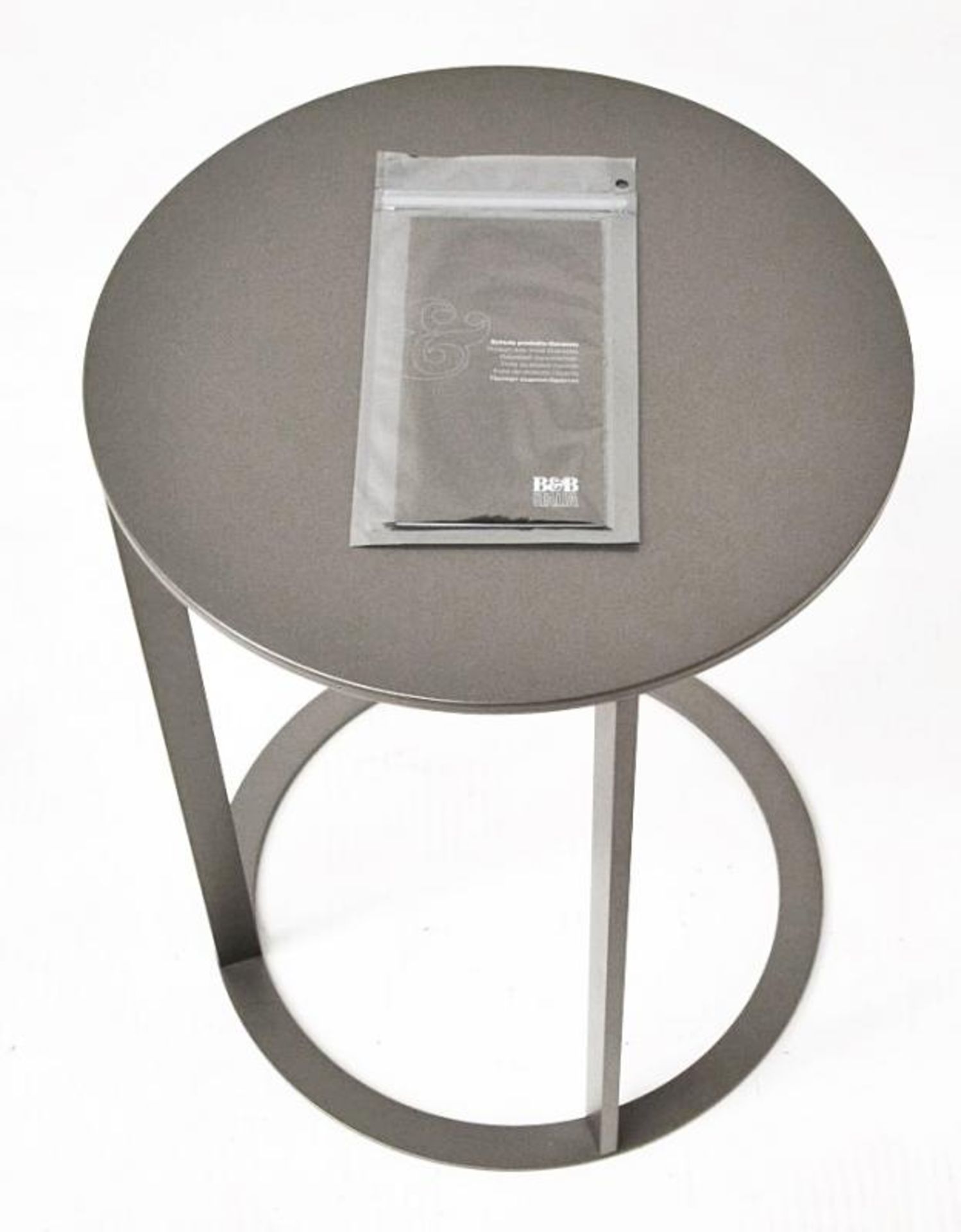 1 x B&B Italia / MAXALTO 'Frank' Small Table Topped With Black Slate - Dimensions: Height 47cm, Diam - Image 4 of 7