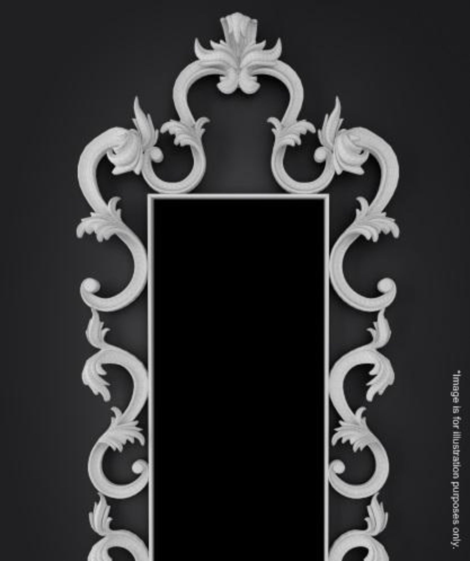 1 x Christopher Guy 'RIBIÈRE' Hand-Carved, Wall Hung Dressing Mirror With A White Lacquer Finish - S