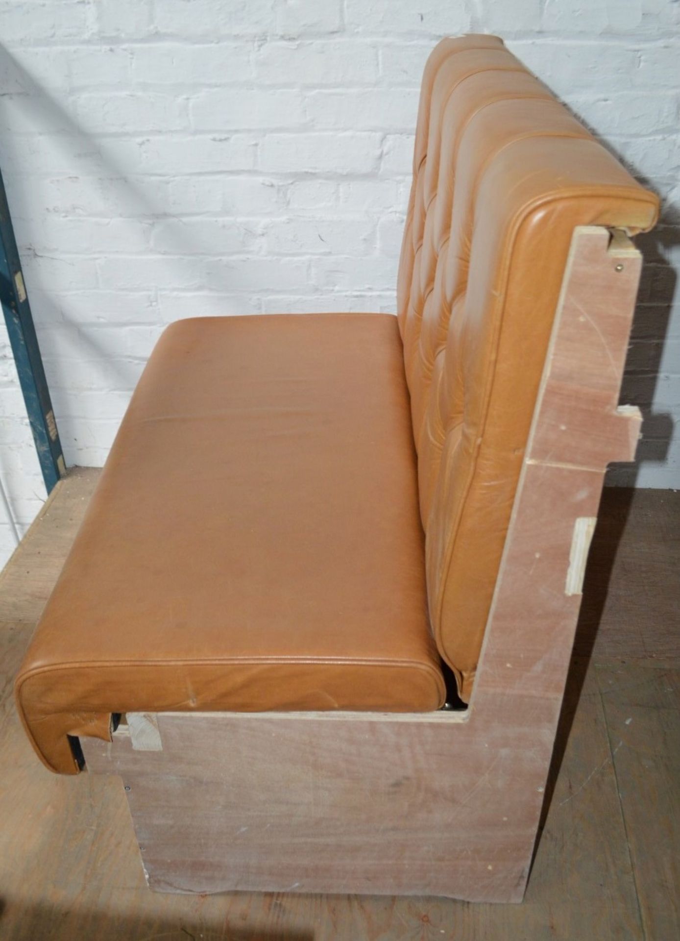 1 x Contemporary Seating Booth Section Upholstered In A Tan Coloured Leather - Image 2 of 9