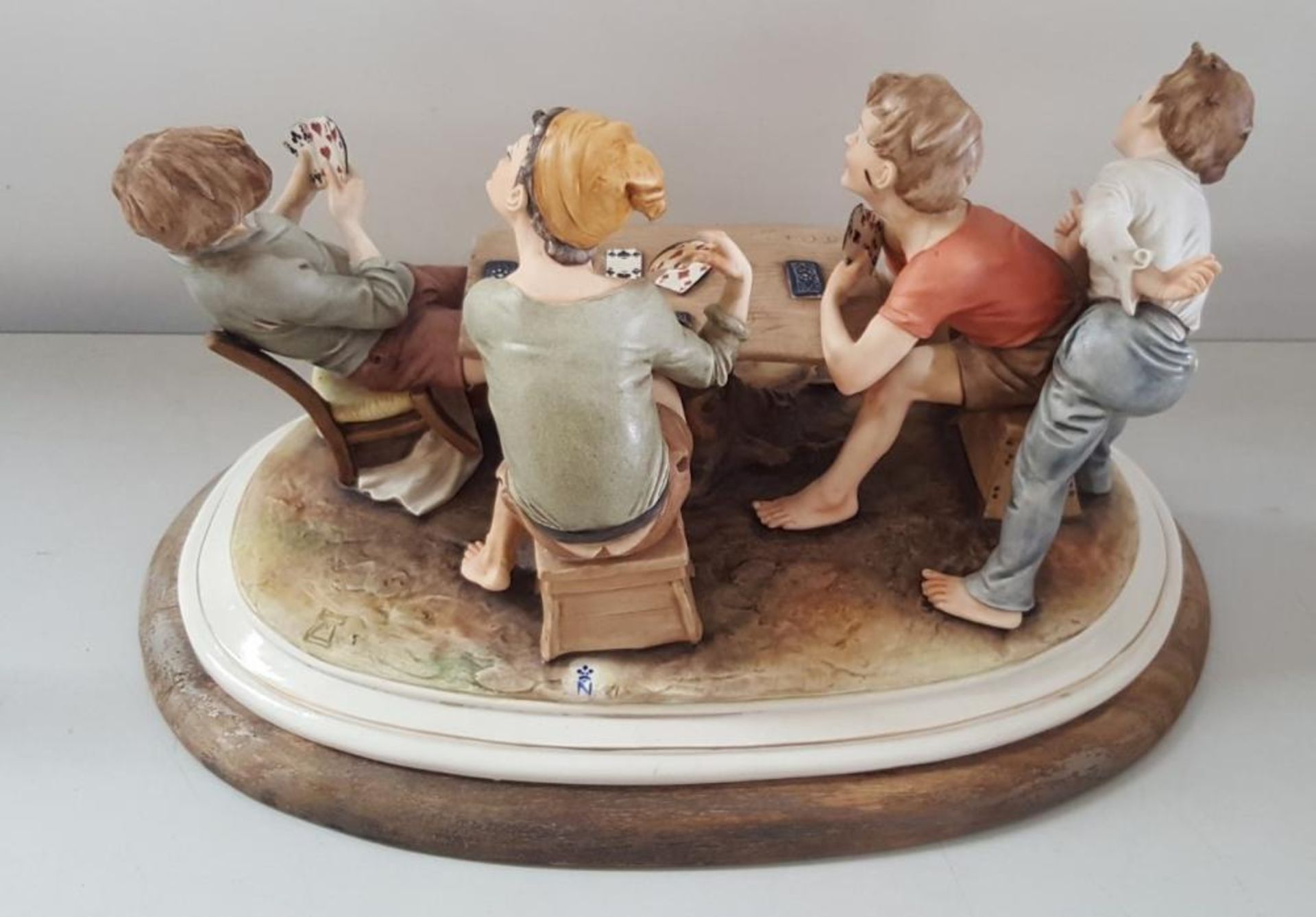 1 x VINTAGE ITALIAN CAPODIMONTE PORCELAIN GROUP "THE CHEATS" BY BRUNO MERLI - Ref CQ346 E - Image 4 of 4
