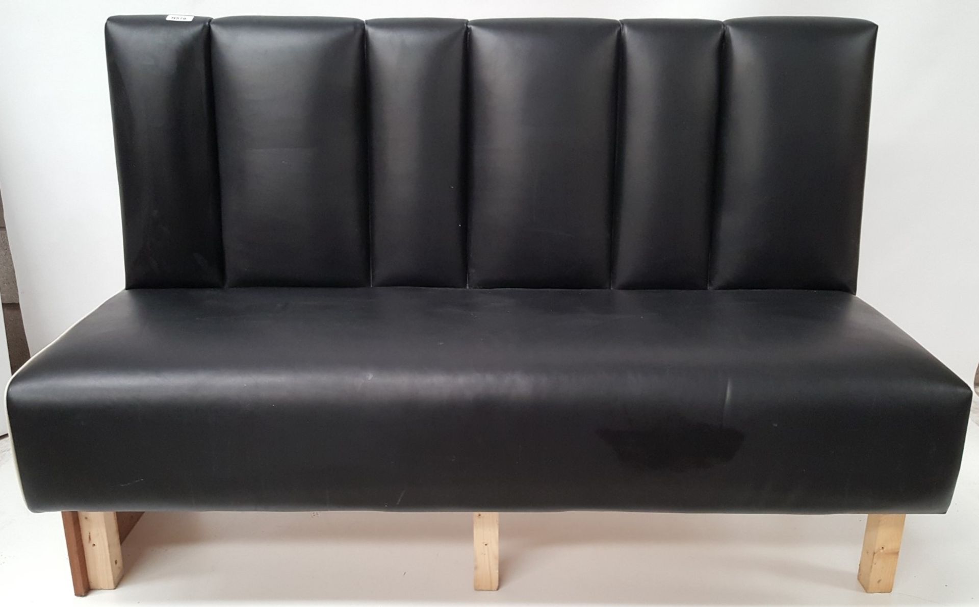 3 Pieces Of Black Upholstered Faux Leather Seating Booths - CL431 - Location: Altrincham WA14 - Image 18 of 19