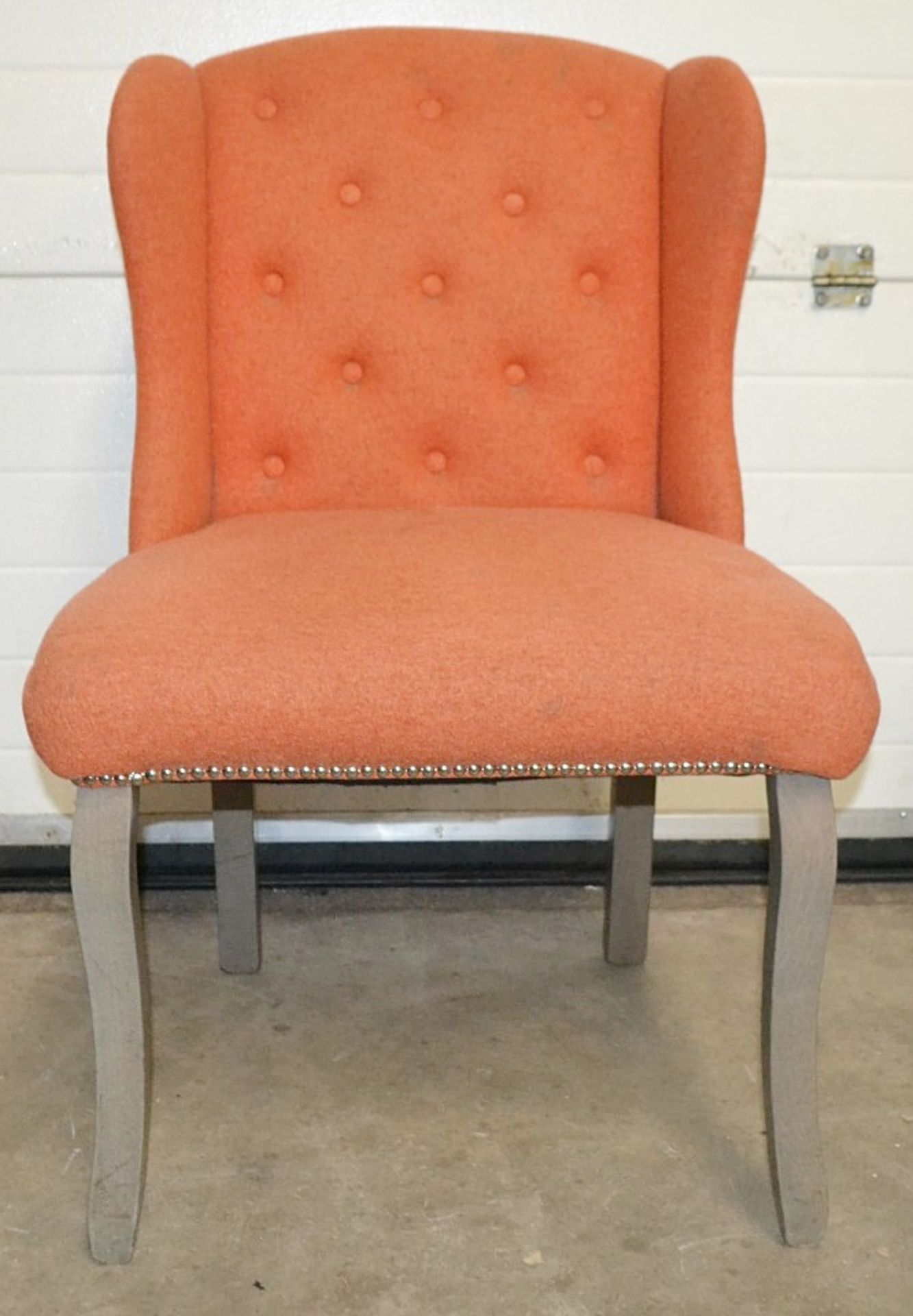 A Pair Of Orange Striped Upholstered Bar Chairs For Commercial Use - Dimensions (cm): W59 x D52, - Image 5 of 9