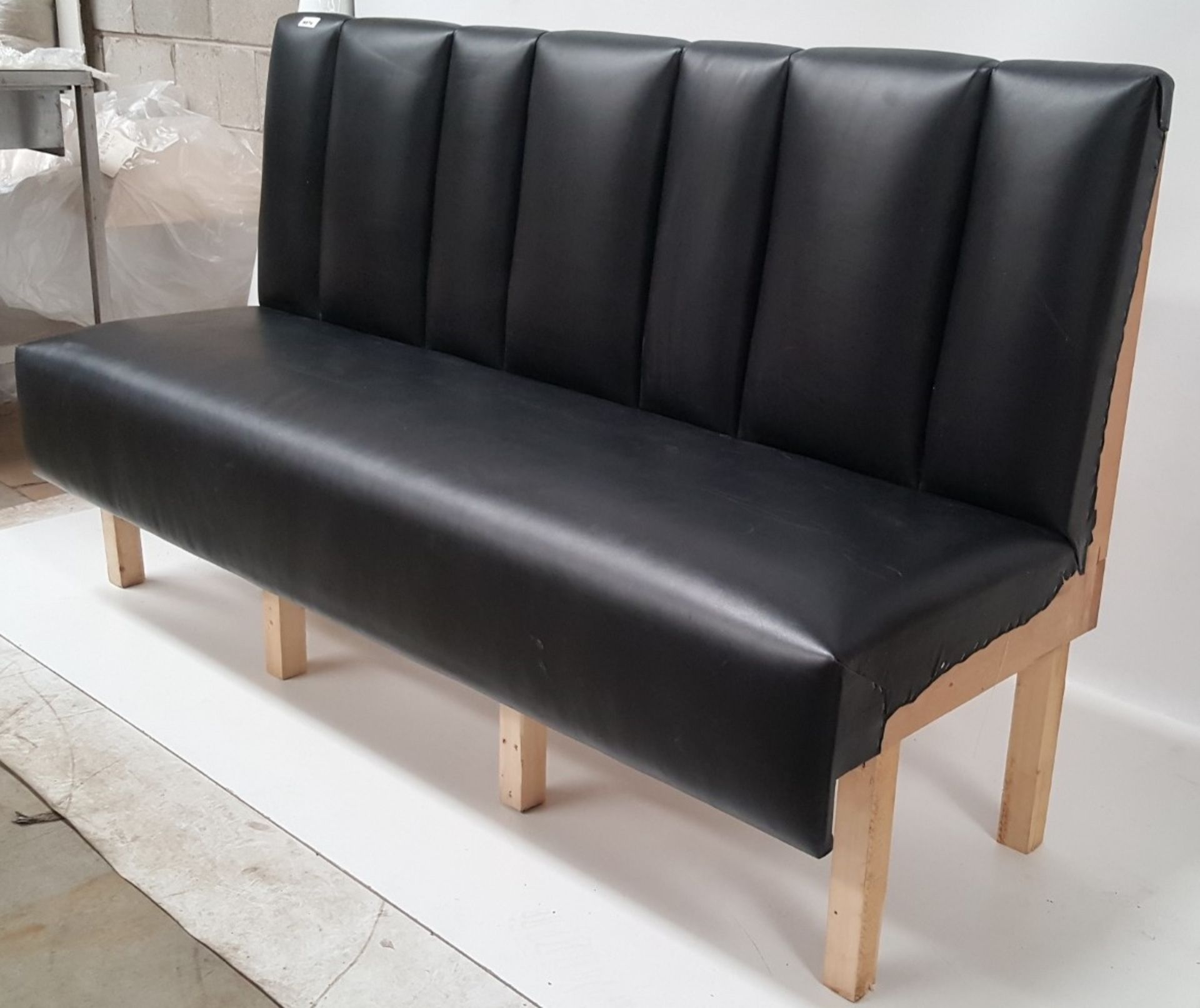 3 Pieces Of Black Upholstered Faux Leather Seating Booths - CL431 - Location: Altrincham WA14 - Image 3 of 19
