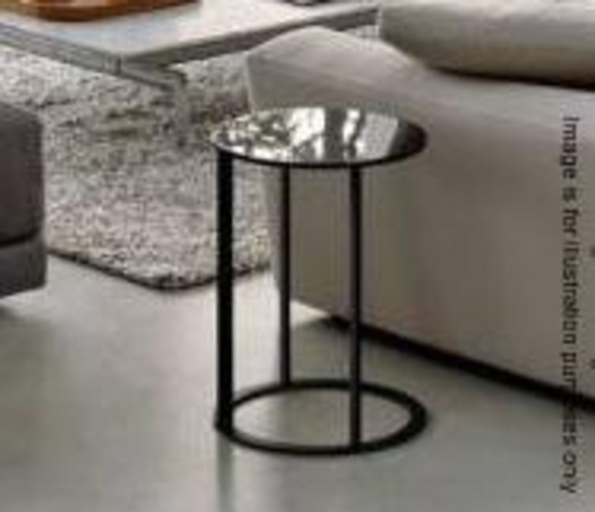 1 x B&B Italia / MAXALTO 'Frank' Small Table Topped With Black Slate - Dimensions: Height 47cm, Diam