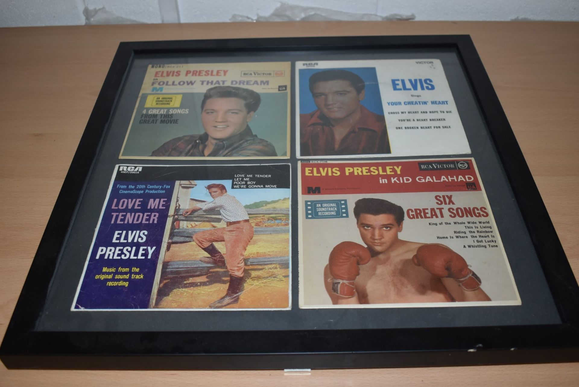 18 x Original Record Sleeves Mounted in 9 x Black Frames - Features Elvis Presley, Connie Francis, - Image 10 of 10