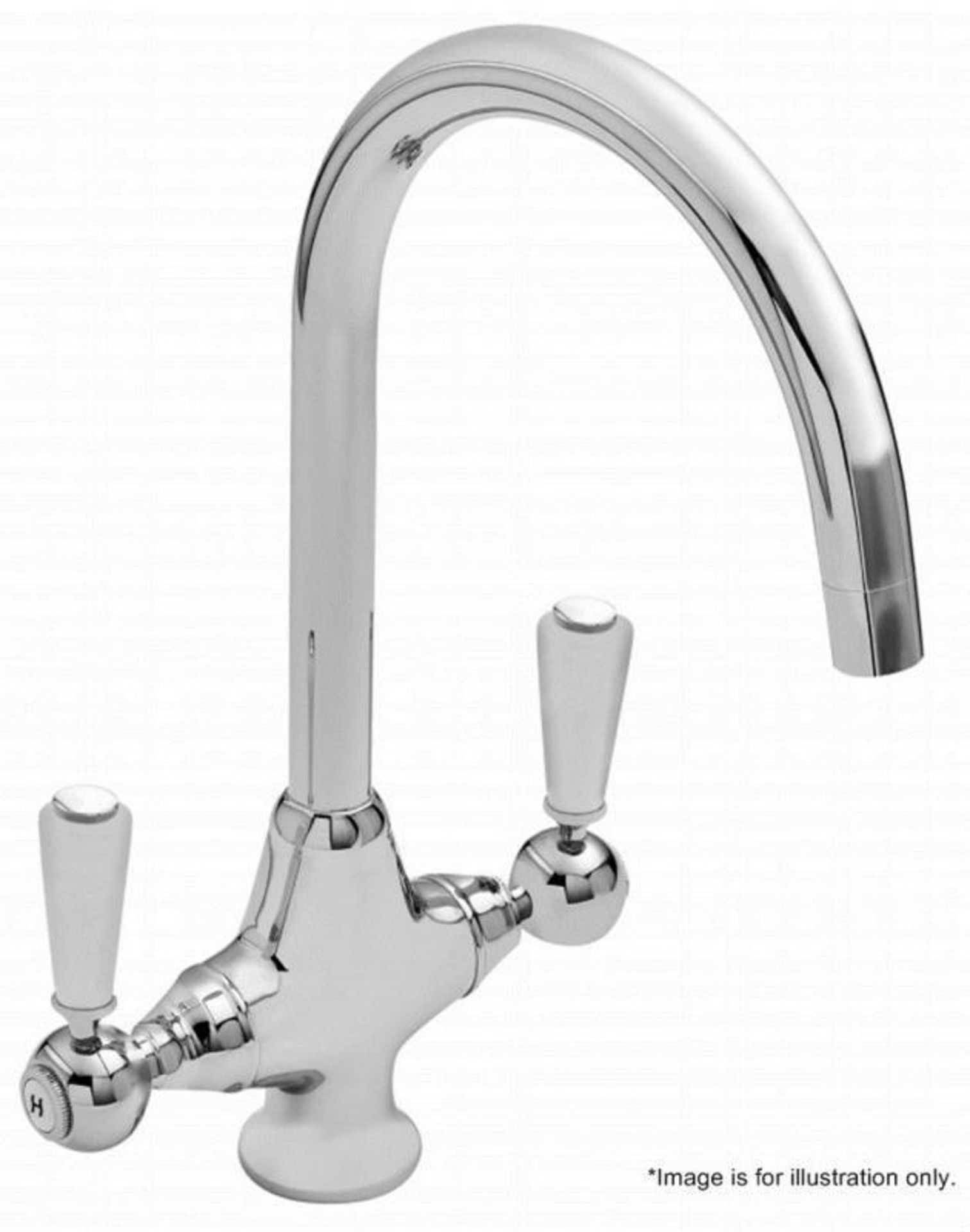 1 x Old London Cruciform Kitchen Deck Mounted Sink Mixer Tap - KB314 - Dimensions: - Ex-Display