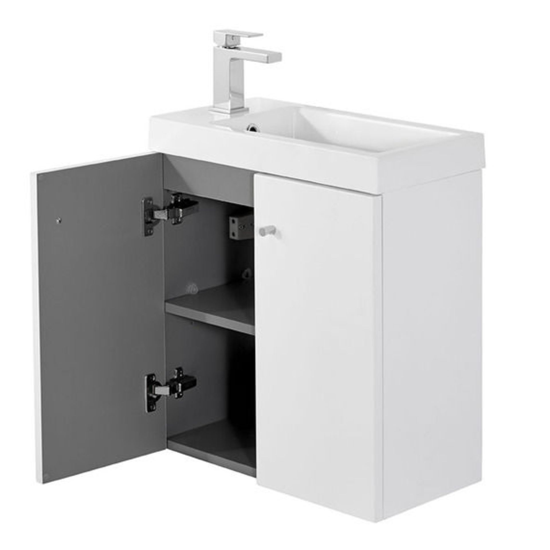 10 x Alpine Duo 495 Wall Hung Vanity Unit  - Gloss White - Brand New Boxed Stock - Dimensions: W49.5 - Image 4 of 5