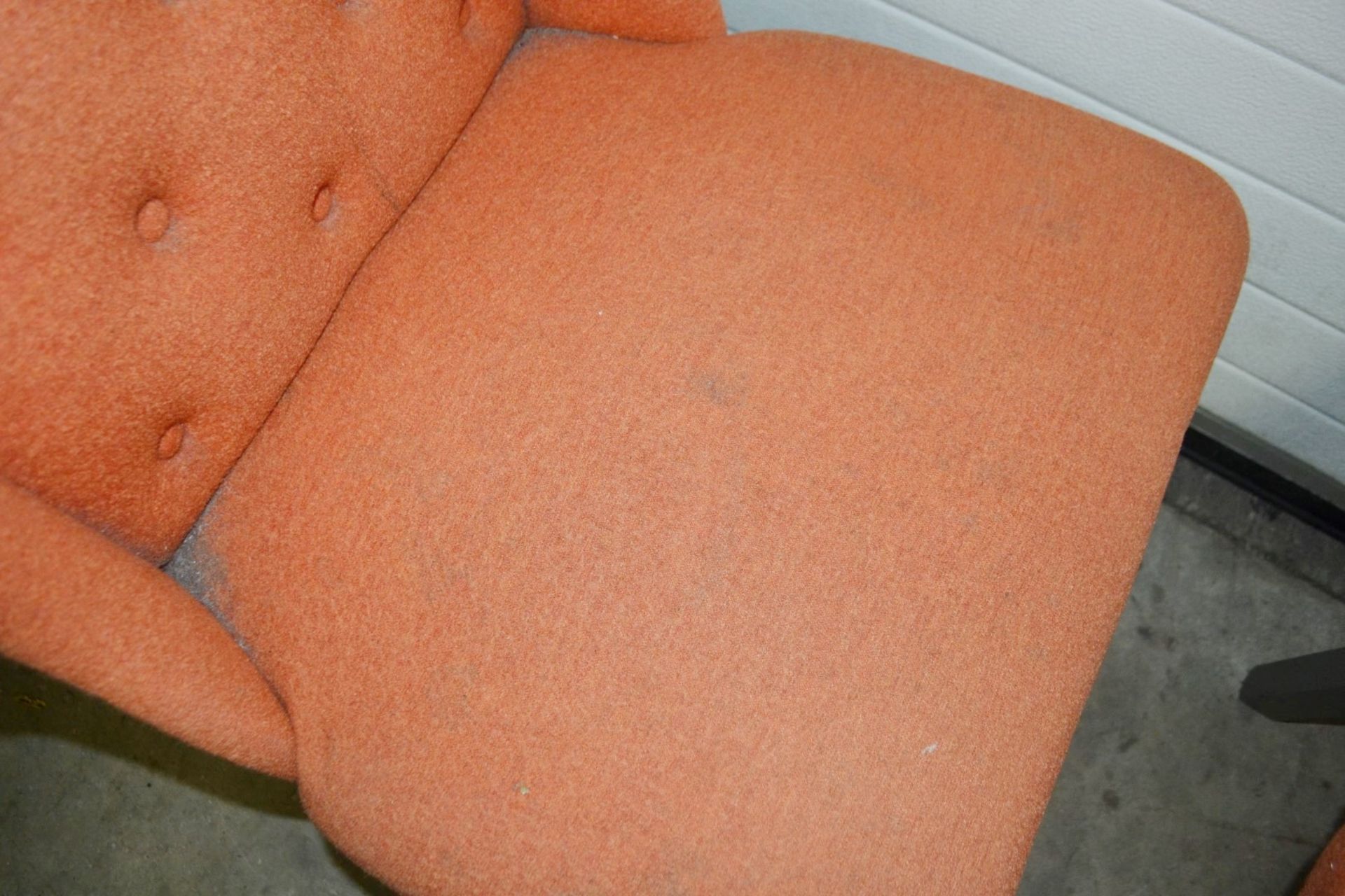 A Pair Of Orange Striped Upholstered Bar Chairs For Commercial Use - Dimensions (cm): W59 x D52, - Image 9 of 9