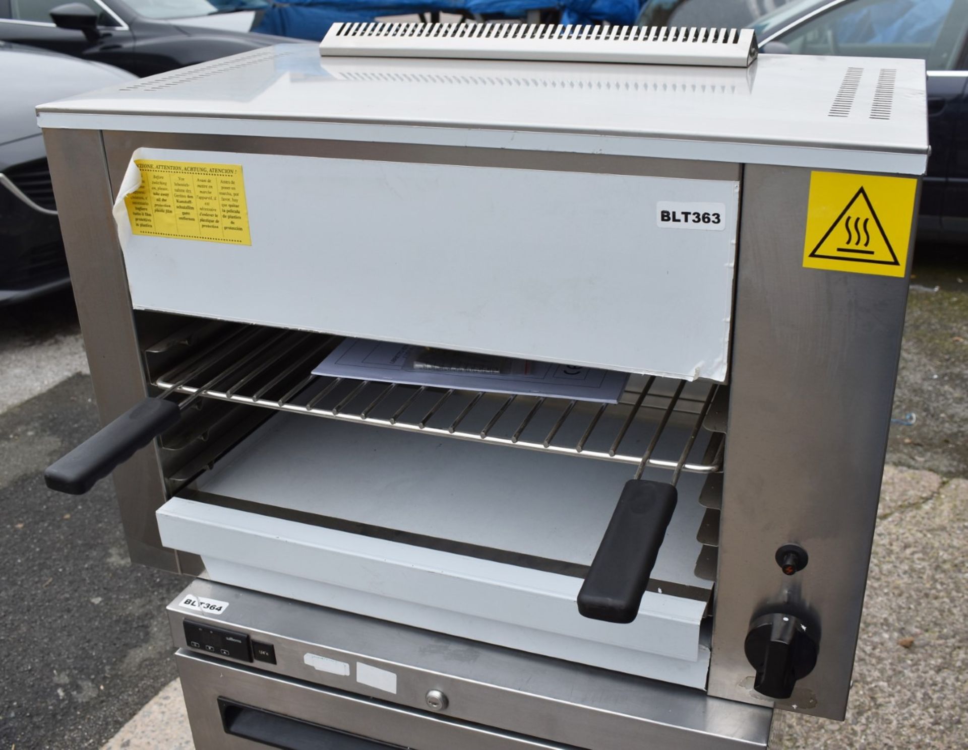 1 x Baron Stainless Steel Commercial Salamander Grill - Gas Powered - H53 x W76 x D43 cms - Model