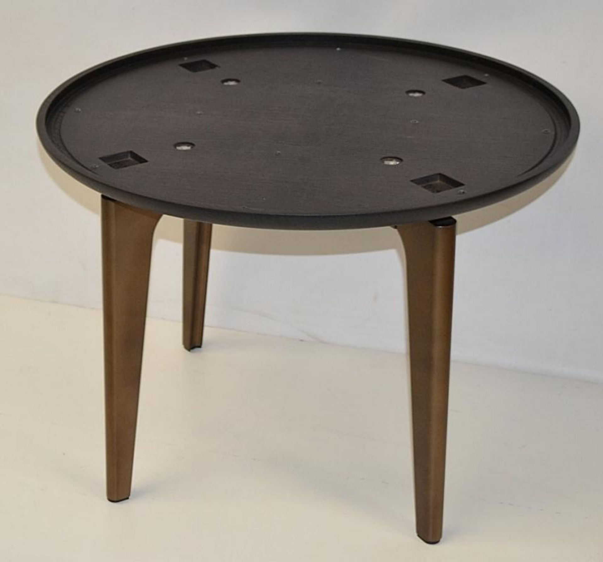 1 x Giorgetti 'Blend' Designer Table With A Bronzed Metal Base - 65cm Diameter - Ref: 5747476 P2/19 - Image 3 of 6