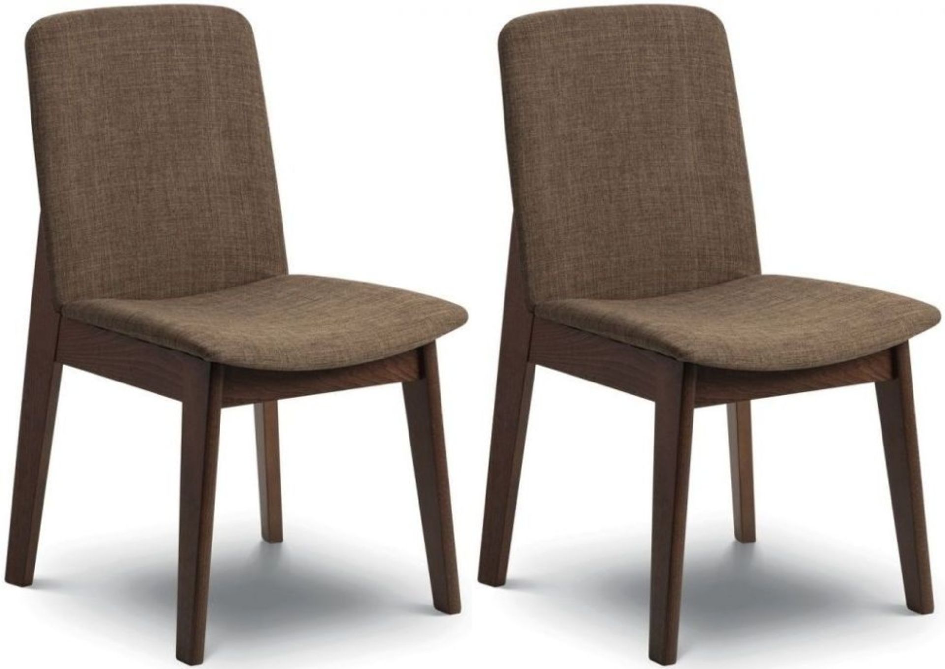 4 x Julian Bowen Walnut and Cappuccino Dining Chairs - New Boxed Stock - Solid Beech With Walnut - Image 3 of 3