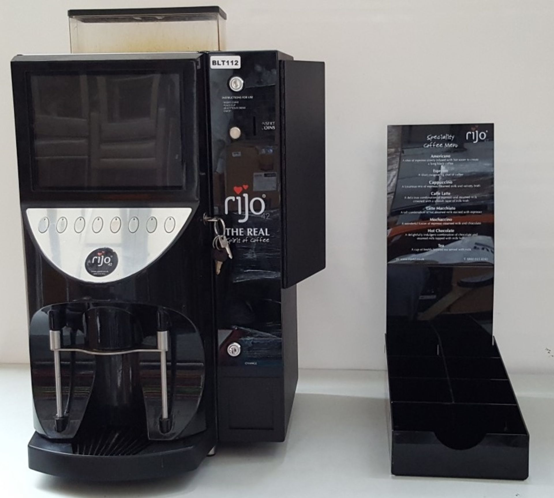 1 x Rijo 42 Brasil RSD Touch Bean to Cup Coffee Machine - Ref BLT112