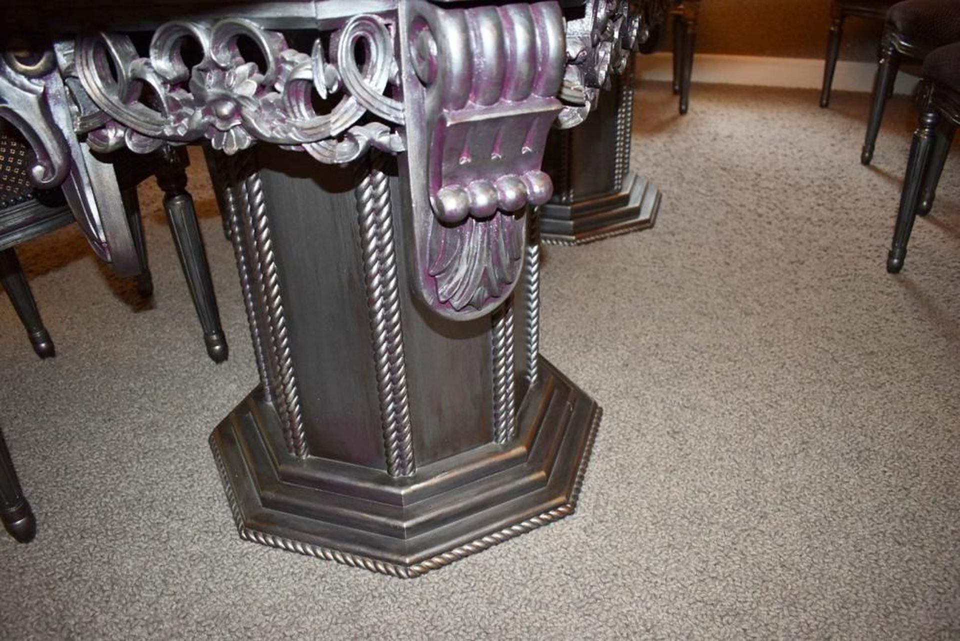 1 x Grand Glass Table With Baroque Legs And Chairs Set - CL407 - Location Bowdon WA14 - Image 8 of 21