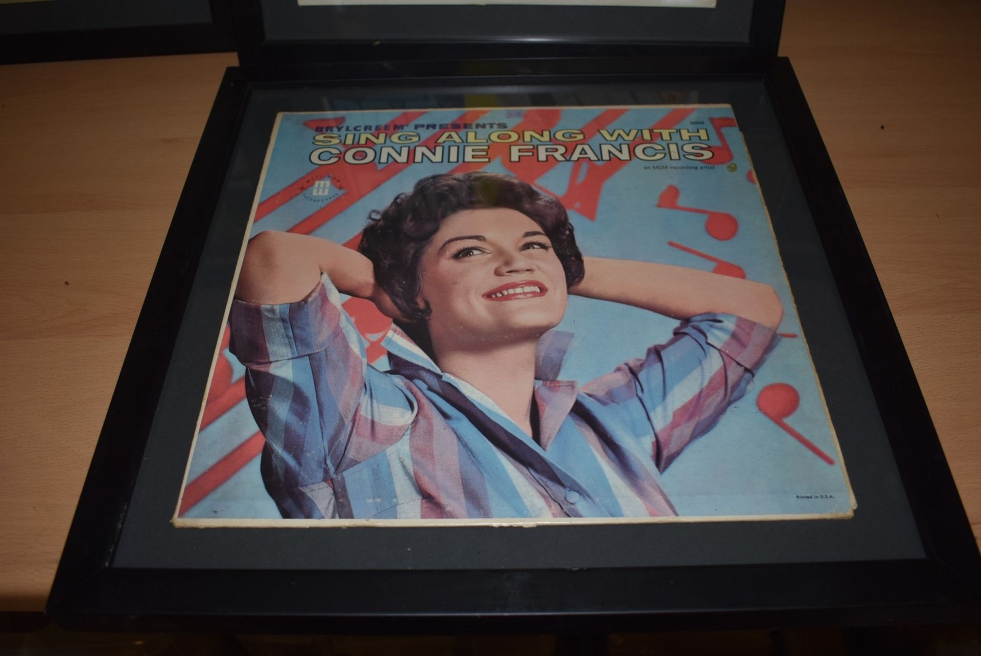 18 x Original Record Sleeves Mounted in 9 x Black Frames - Features Elvis Presley, Connie Francis, - Image 3 of 10