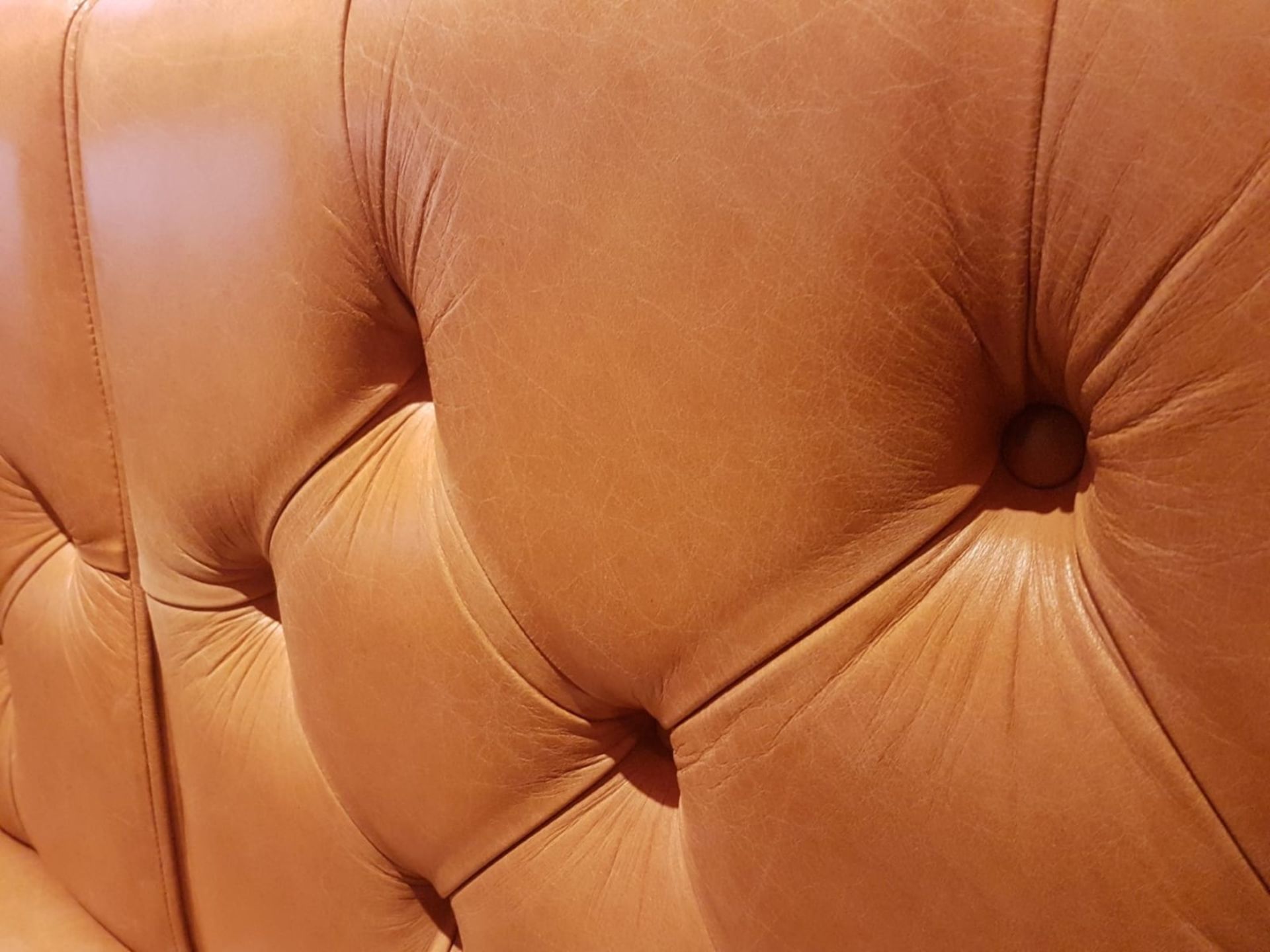 1 x Contemporary Seating Booth Section Upholstered In A Tan Coloured Leather - Image 8 of 9