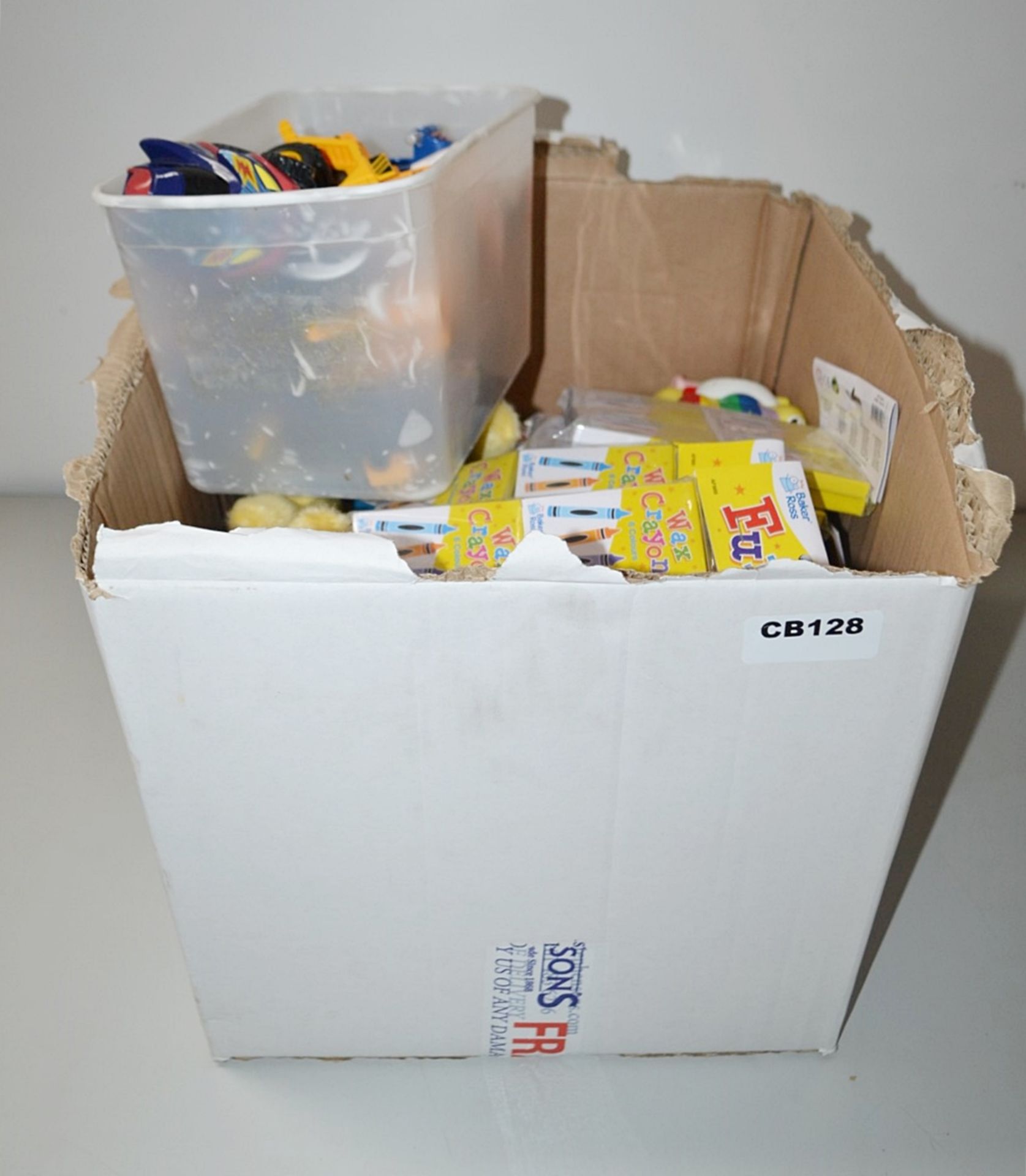 1 x Box Of Children's Toys, Games and Crayons - Ref: CB128 - CL425 - Location: Altrincham WA14