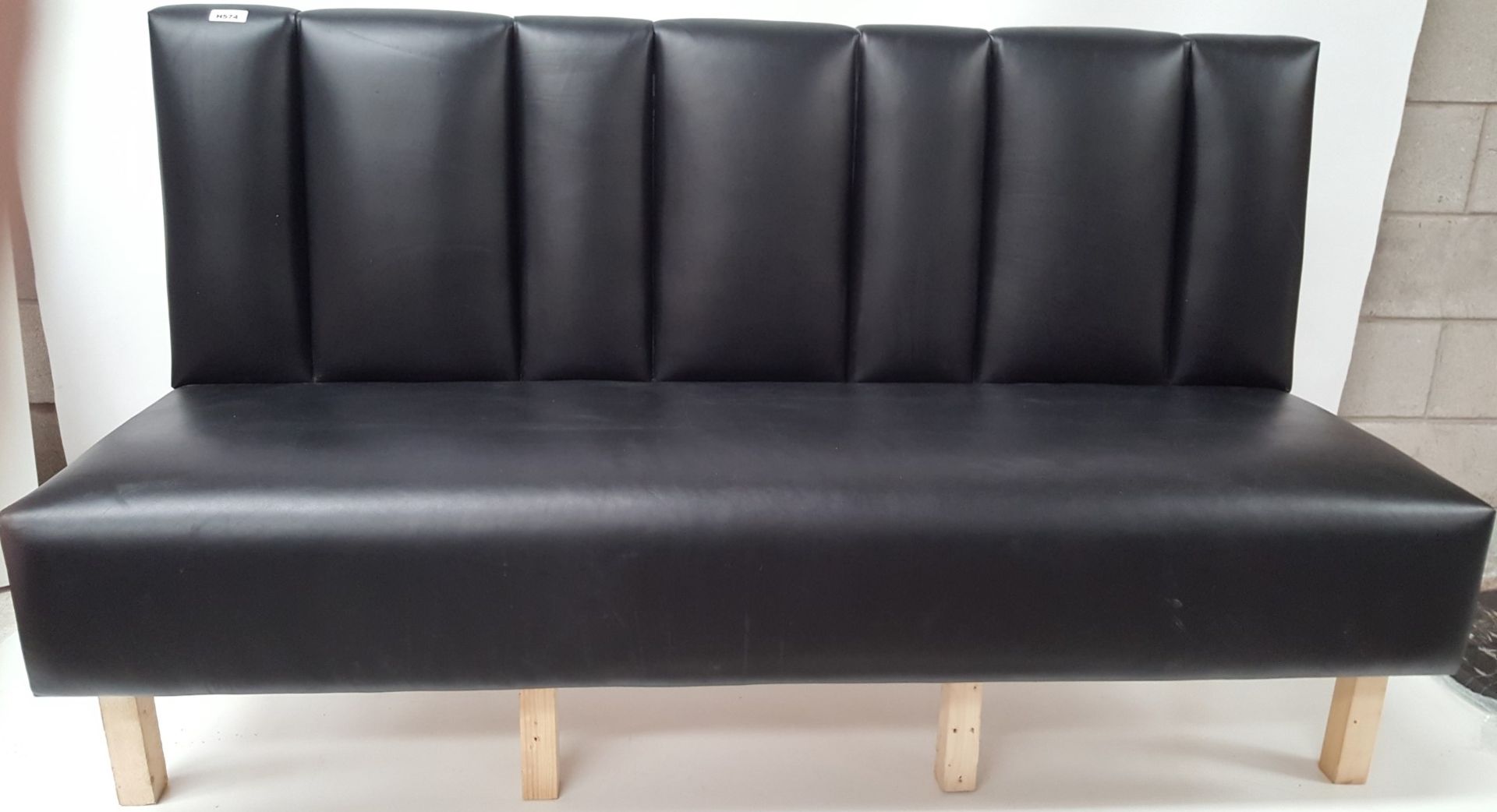 3 Pieces Of Black Upholstered Faux Leather Seating Booths - CL431 - Location: Altrincham WA14 - Image 5 of 19