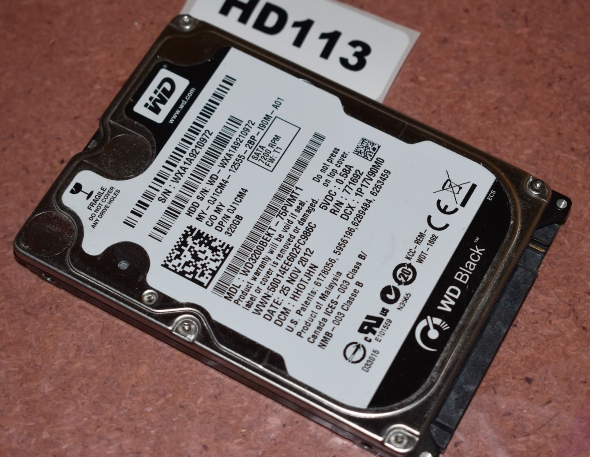 4 x Western Digital 320gb Black 2.5 Inch SATA Hard Drives - Tested and Formatted - HD113/114/118/124