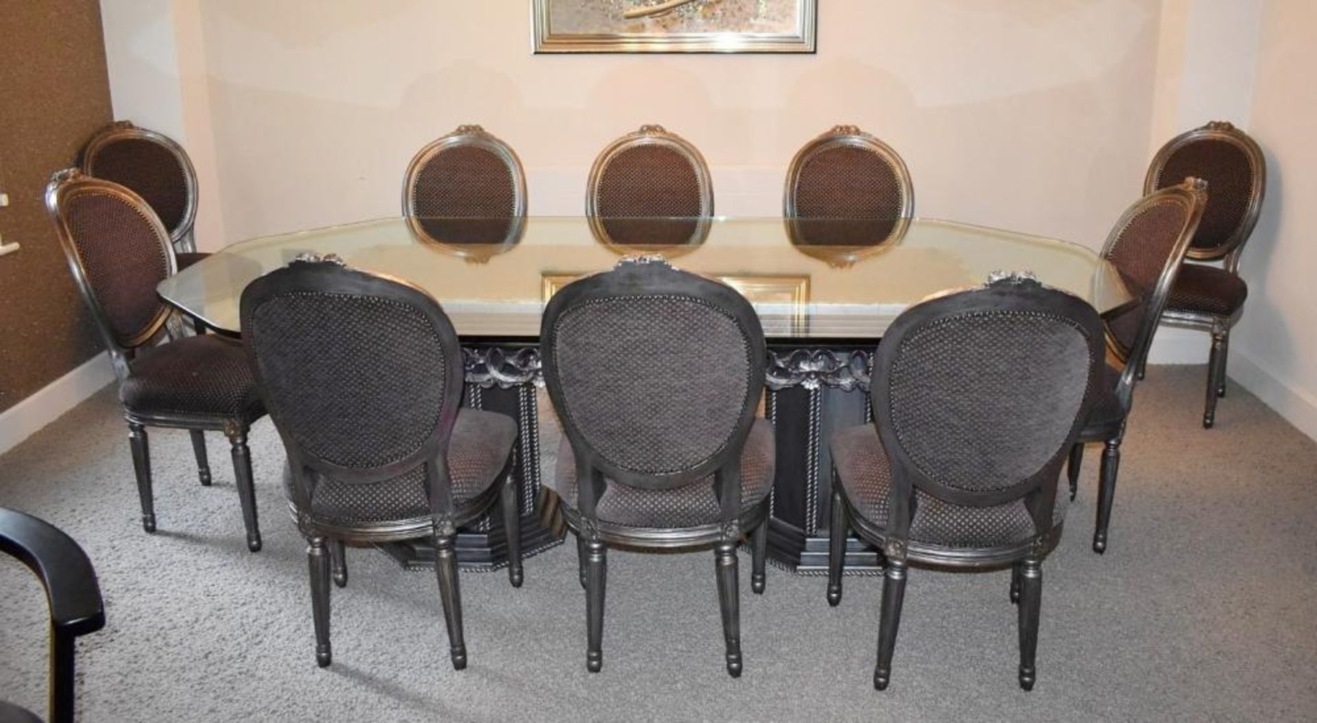 1 x Grand Glass Table With Baroque Legs And Chairs Set - CL407 - Location Bowdon WA14 - Image 2 of 21