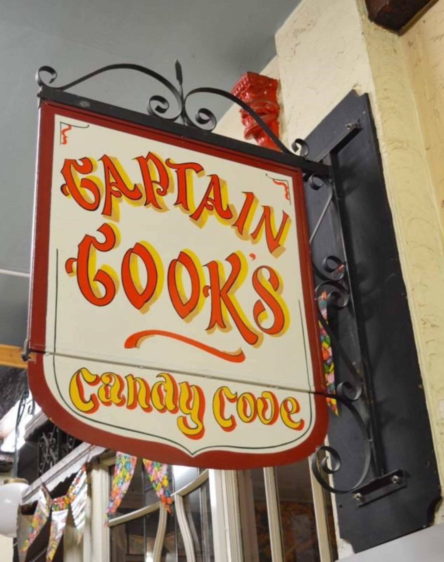 1 x Captain Cooks Candy Cove Swinging Metal Shop Sign - 121 x 91 cms - CL011 - Location: