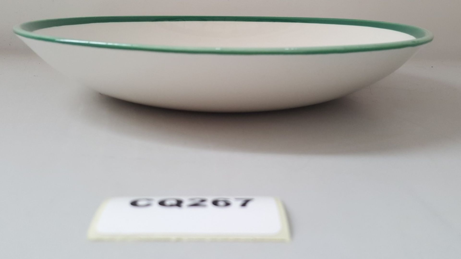 15 x Steelite Coupe Bowls White With Green Outline Egde 25CM - Ref CQ267 - Bild 3 aus 5