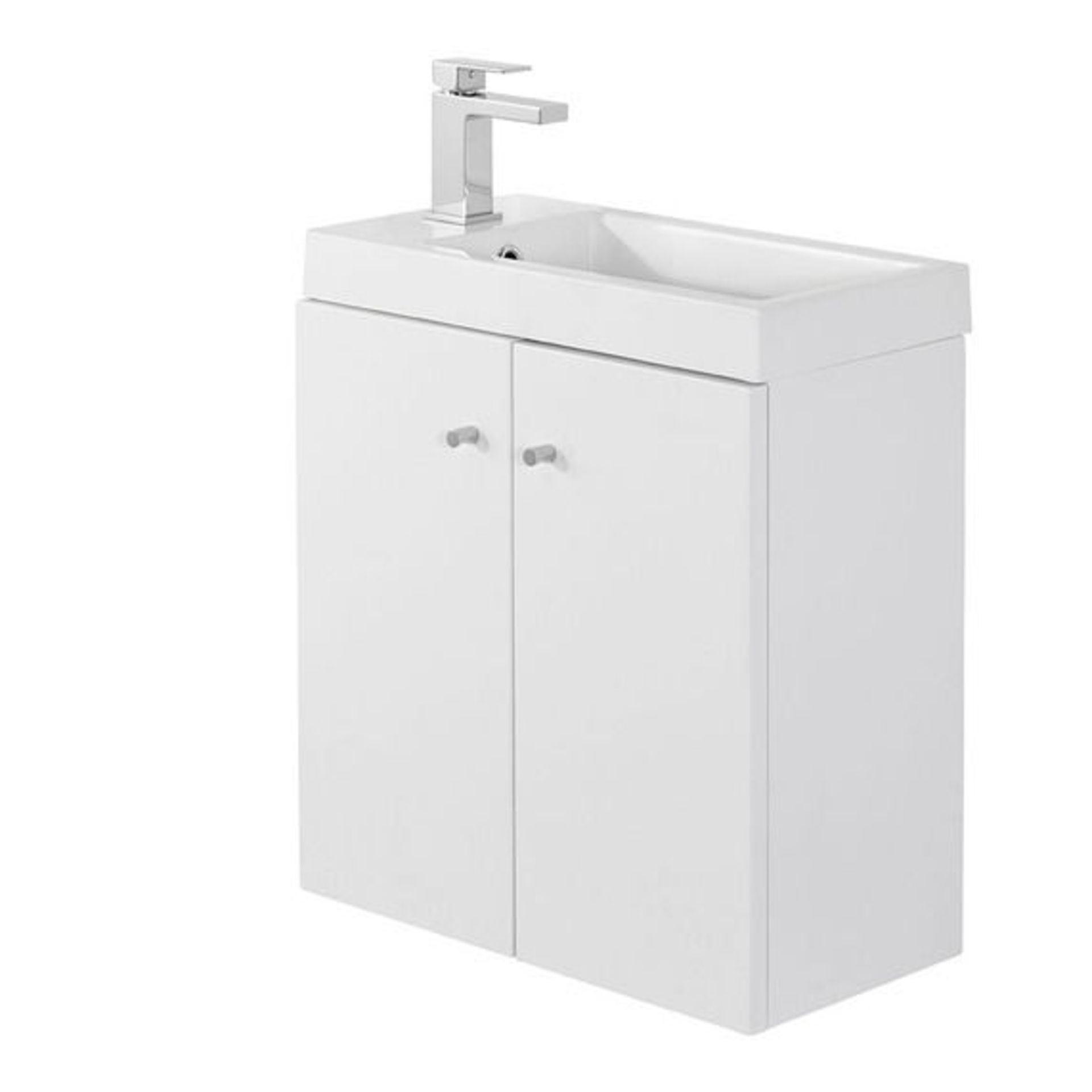 10 x Alpine Duo 495 Wall Hung Vanity Unit  - Gloss White - Brand New Boxed Stock - Dimensions: W49.5 - Image 2 of 5