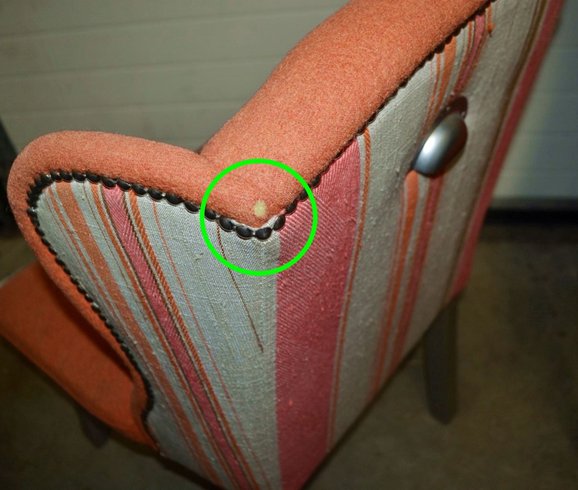 A Pair Of Orange Striped Upholstered Bar Chairs For Commercial Use - Dimensions (cm): W59 x D52, - Image 3 of 9