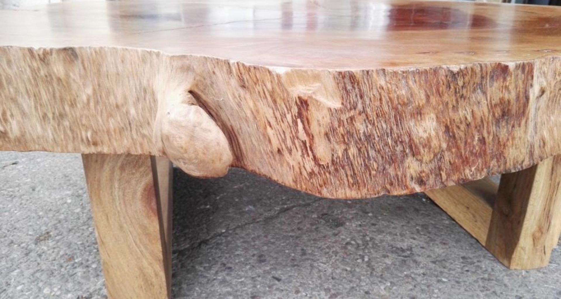 1 x Unique Reclaimed Solid Tree Trunk Low Coffee Table - Dimensions (approx): H46 x W153 x D130cm - - Image 5 of 6