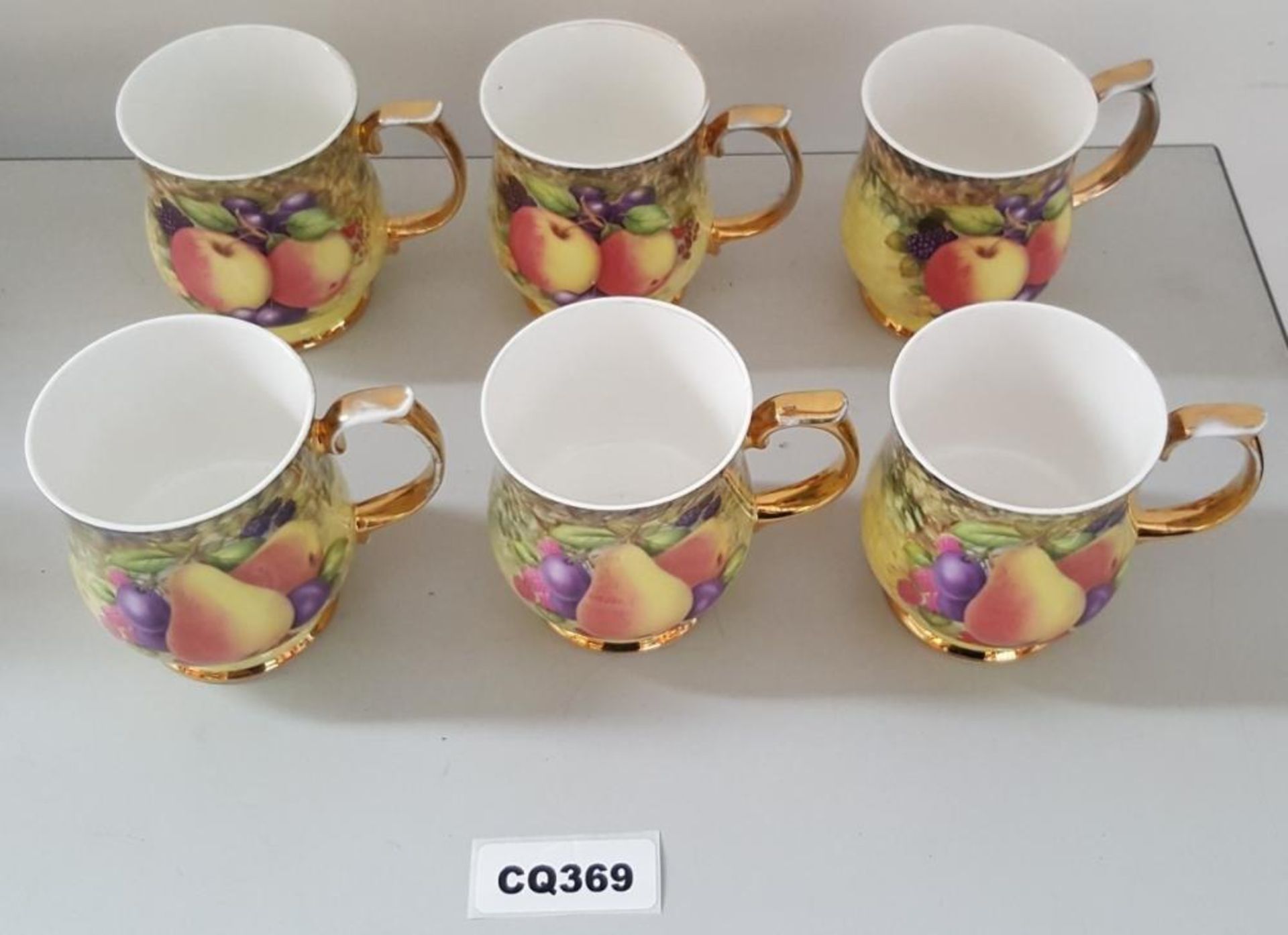 6 x Set Of Baron China Staffs LTD Mugs With Fruit Design - Ref CQ369 E - CL334 - Location: Altrincha - Bild 2 aus 5