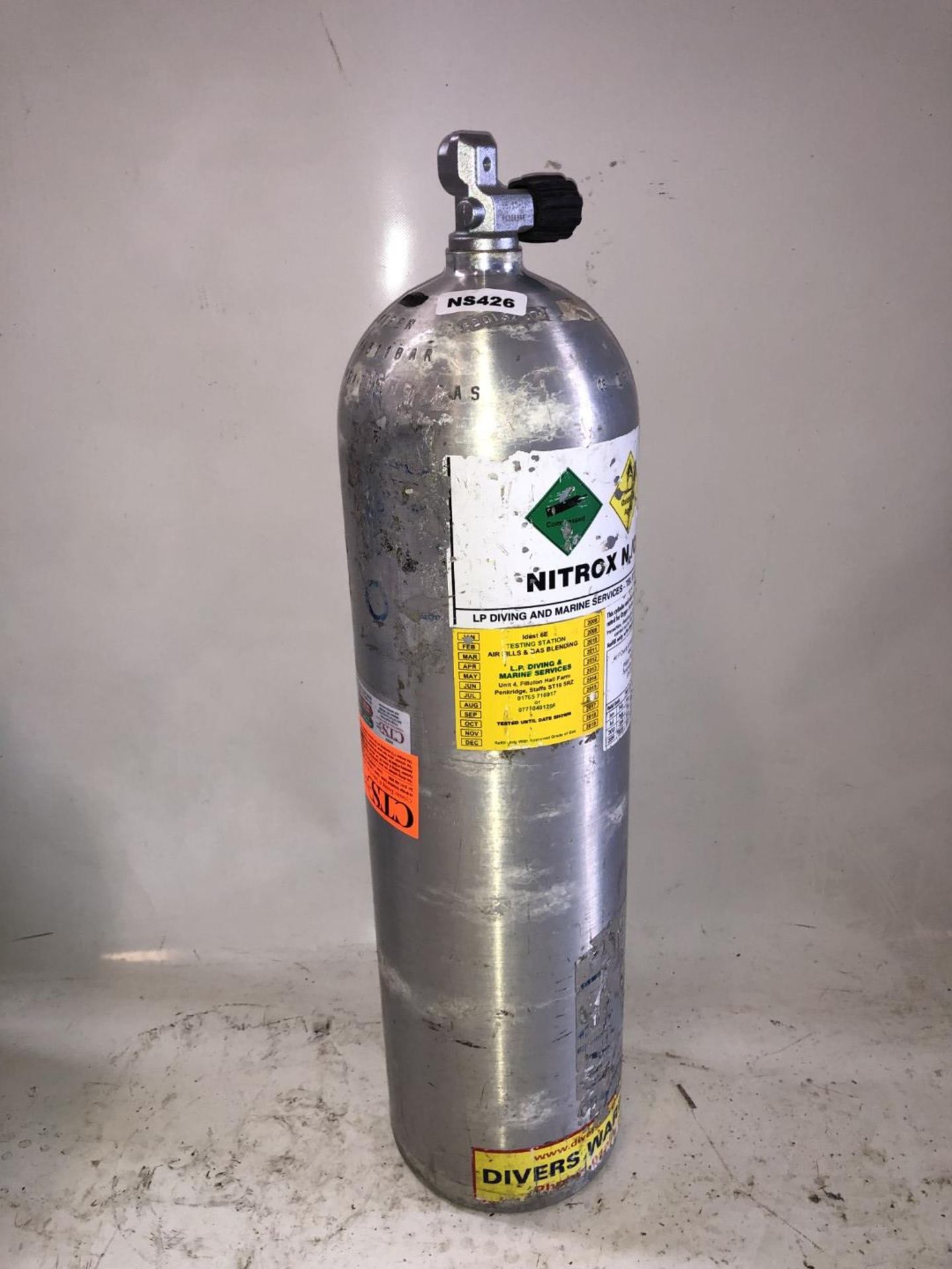 1 x Recently Tested Nitrox N2O2 Scuba Cylinder - Ref: NS426 - CL349 - Altrincham WA14