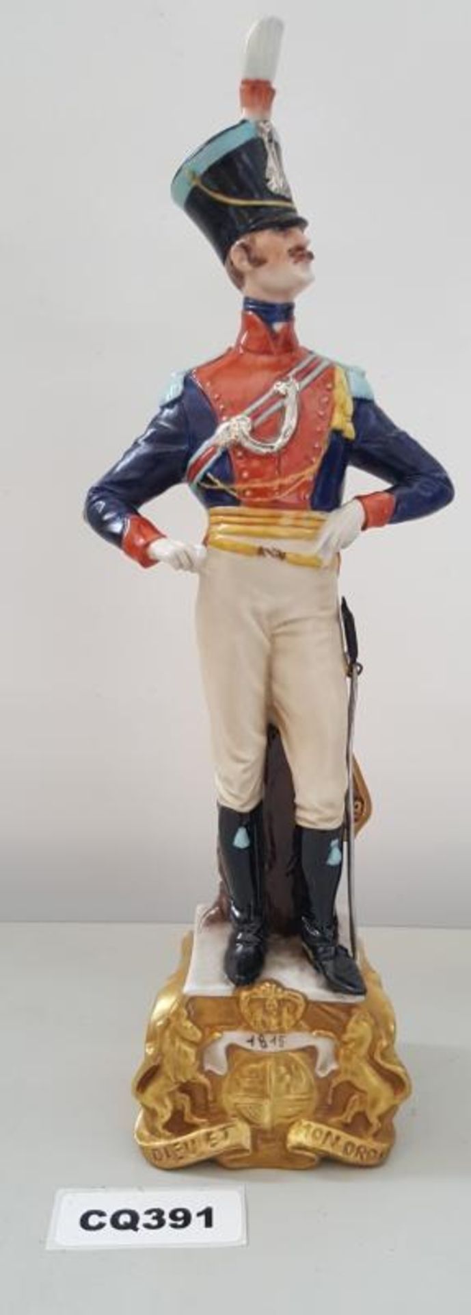 1 x Rare Italian Capodimonte Porcelain Bruno Merli Soldiers Figurines 1815 - Ref CQ391 E