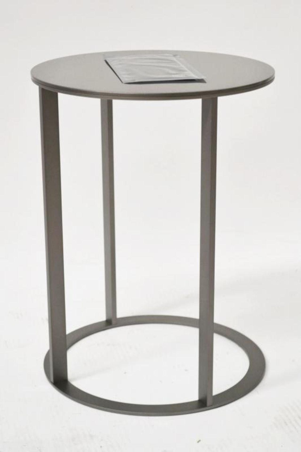 1 x B&B Italia / MAXALTO 'Frank' Small Table Topped With Black Slate - Dimensions: Height 47cm, Diam - Image 2 of 7