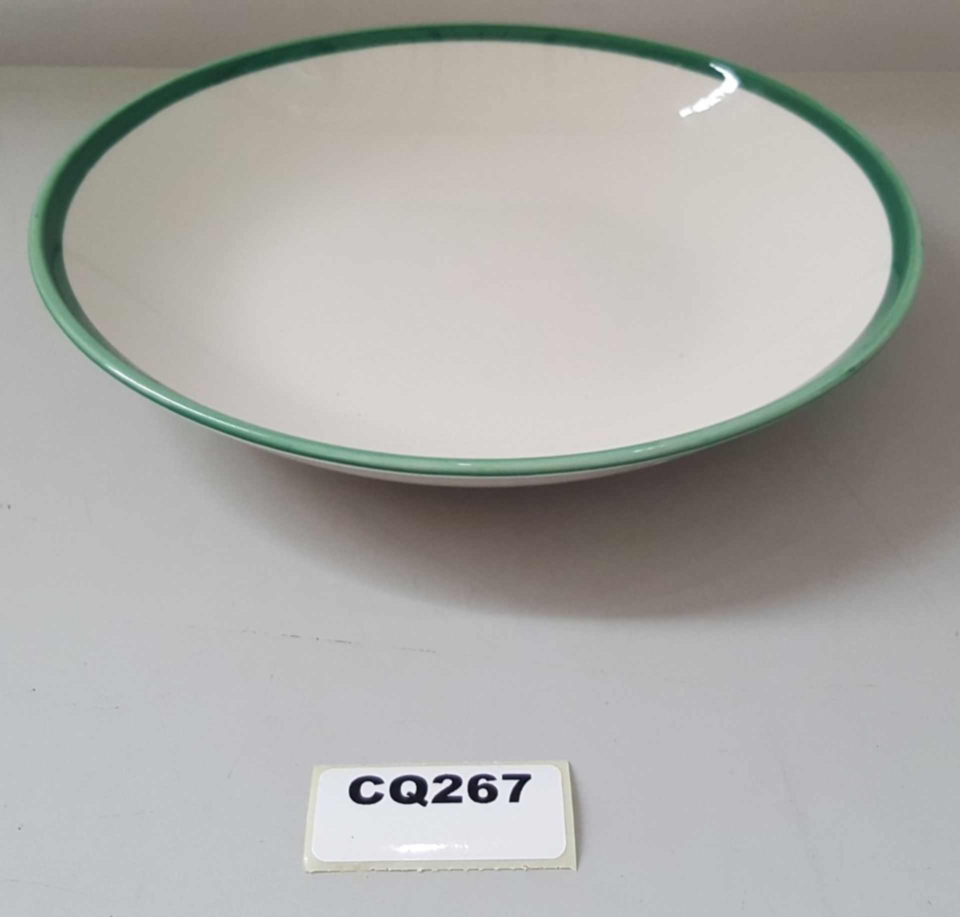 15 x Steelite Coupe Bowls White With Green Outline Egde 25CM - Ref CQ267 - Bild 5 aus 5