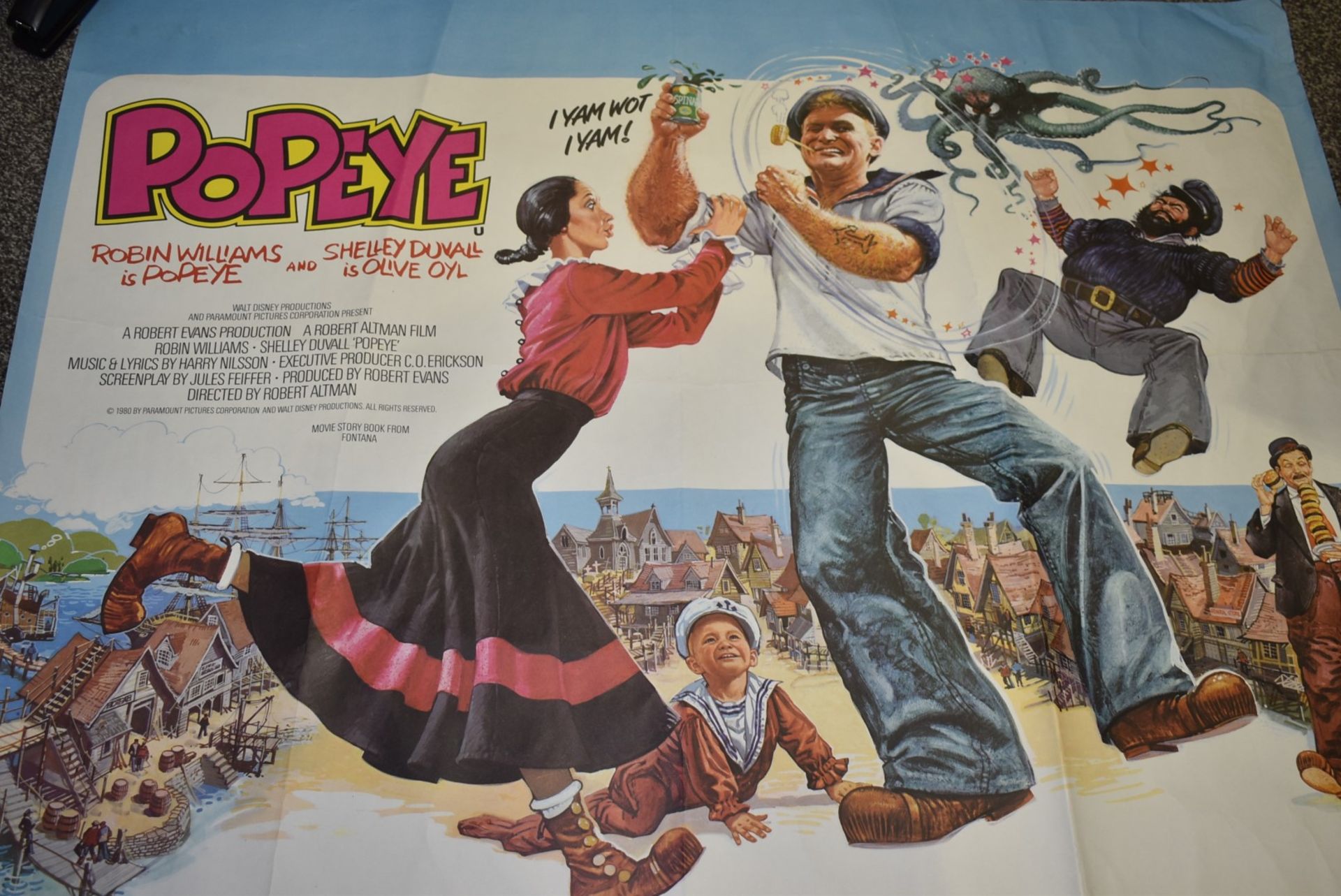 1 x Quad Movie Poster - POPEYE - Starring Robin Williams and Shelley Duvall - 1980 Film - Walt - Image 7 of 8