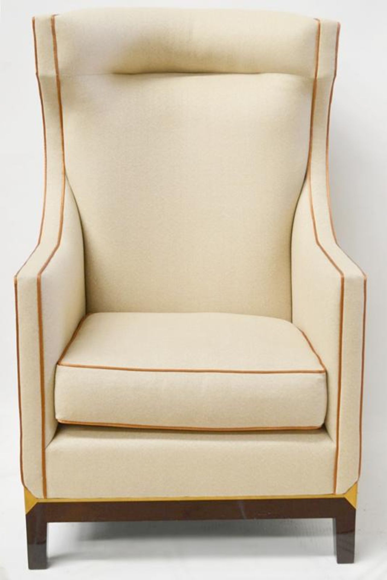1 x Artistic Upholstery Ltd 'Burlington' Wing Back Chair With A Weatherill Stool In Matching Fabric - Image 3 of 10