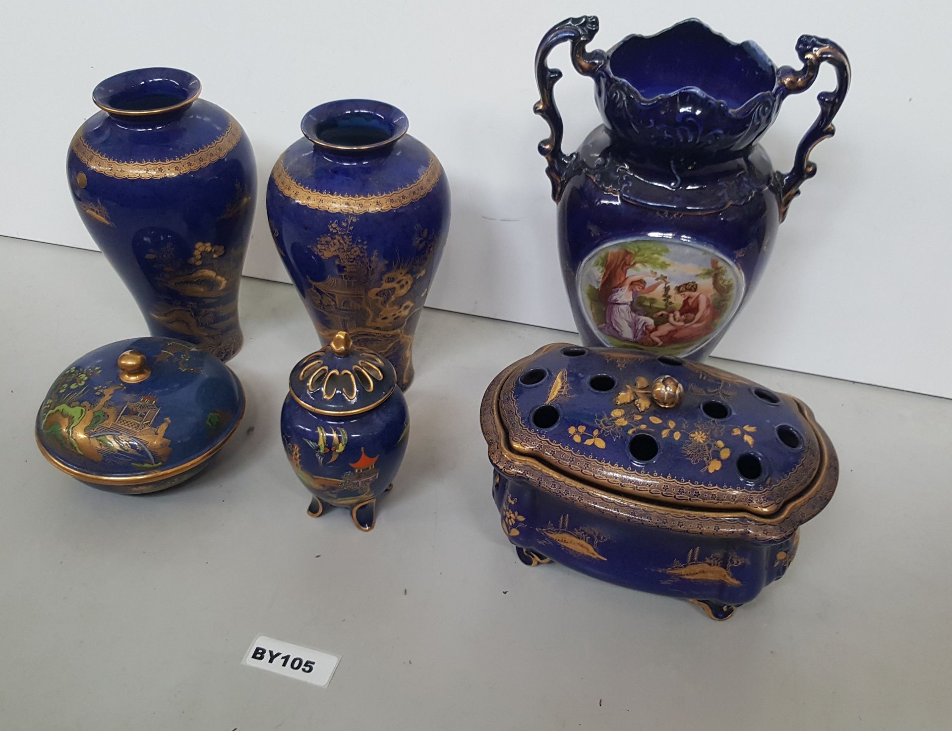 1 x 6 Pieces Of Vintage Porcelain Vares & Pots - Ref BY105 I - Bild 2 aus 4