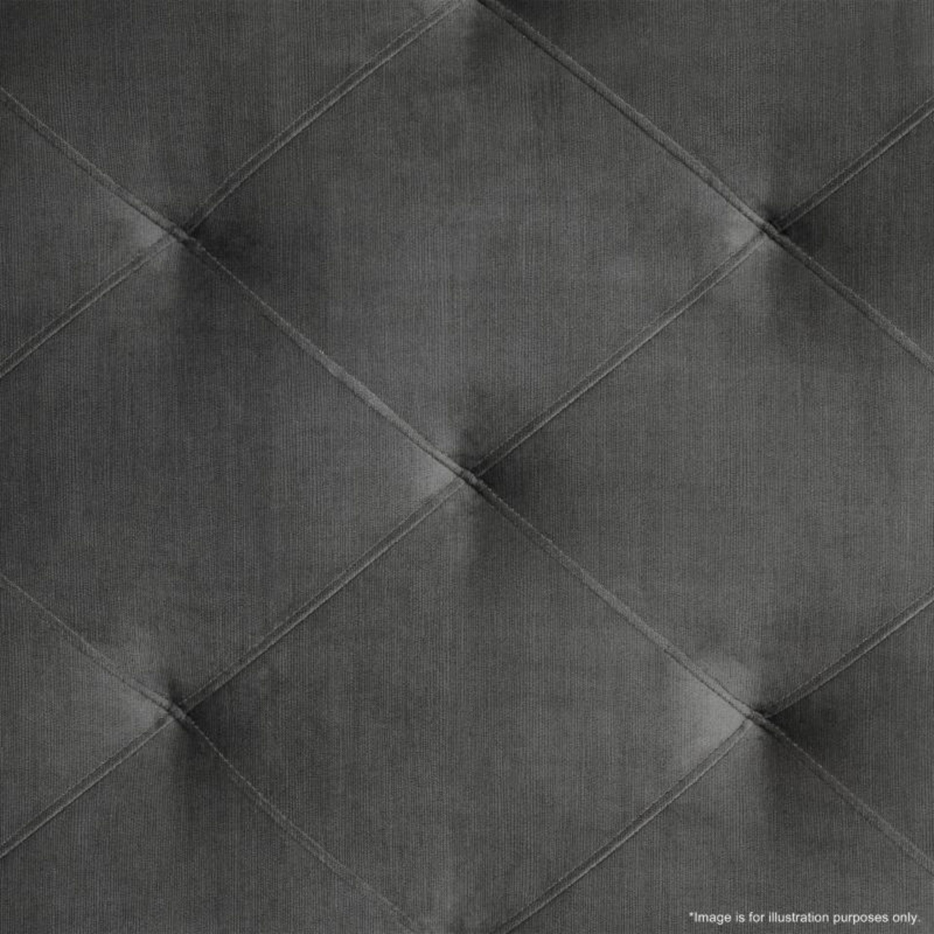 1 x Eichholtz 'Cesare ' Chesterfield-Inspired Upholstered Headboard In A Granite Grey Velvet - Dime - Image 4 of 10
